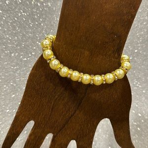 Pastel yellow bracelet handmade